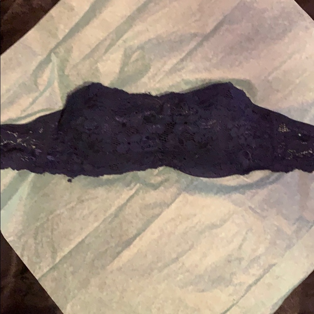 Navy Blue lace strapless bra- 34B